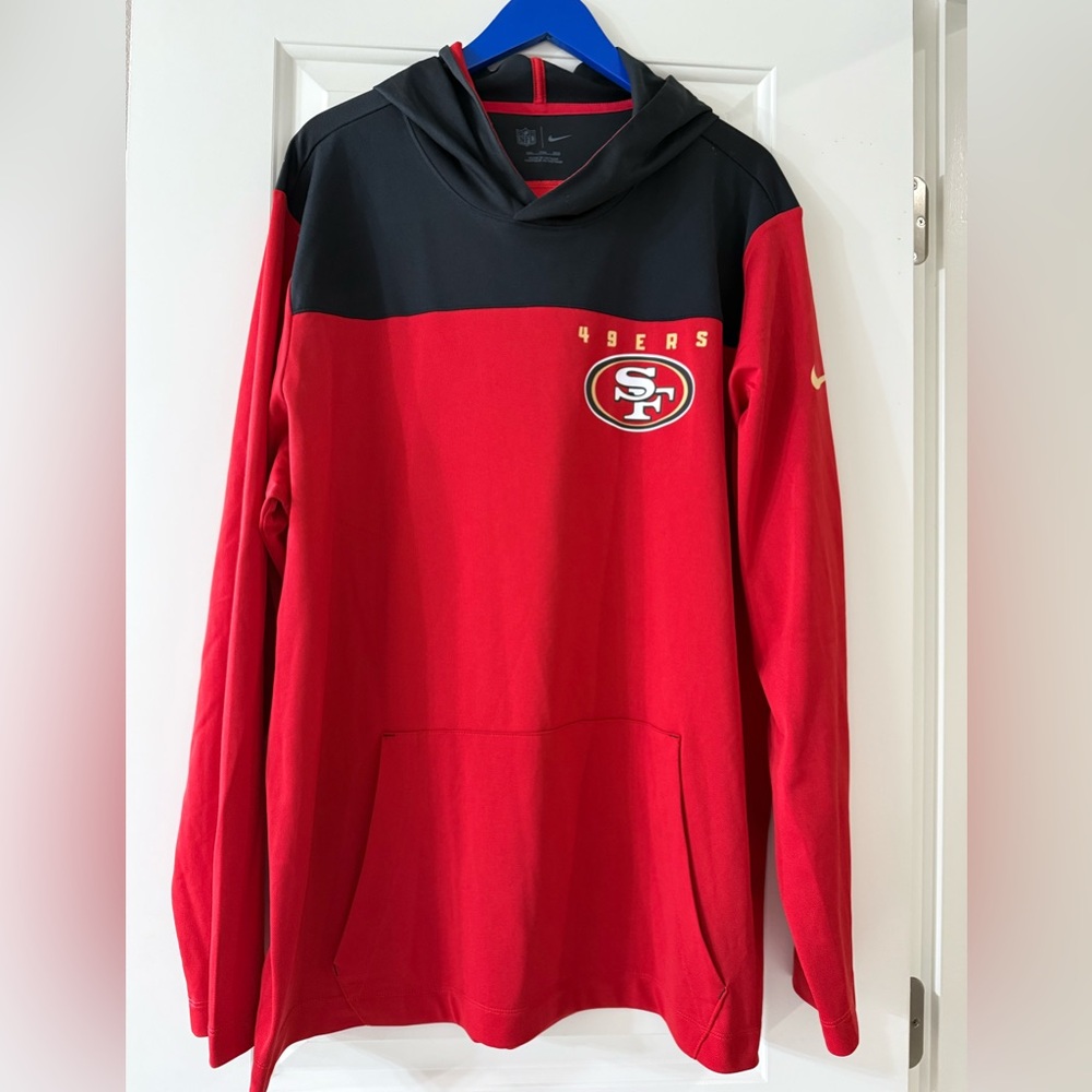 NFL Men's Red and Black 49ers Sweatershirt